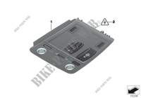 Switch unit roof w emergency call button for BMW X5 30dX 2009