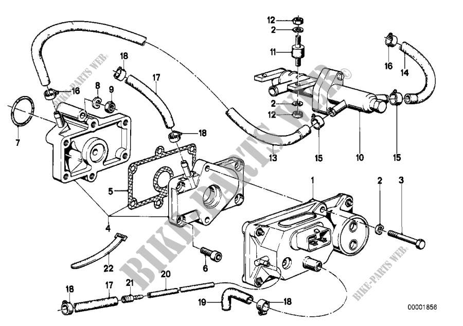 Addit.air slide valve/warm up regulator for BMW 323i 1979