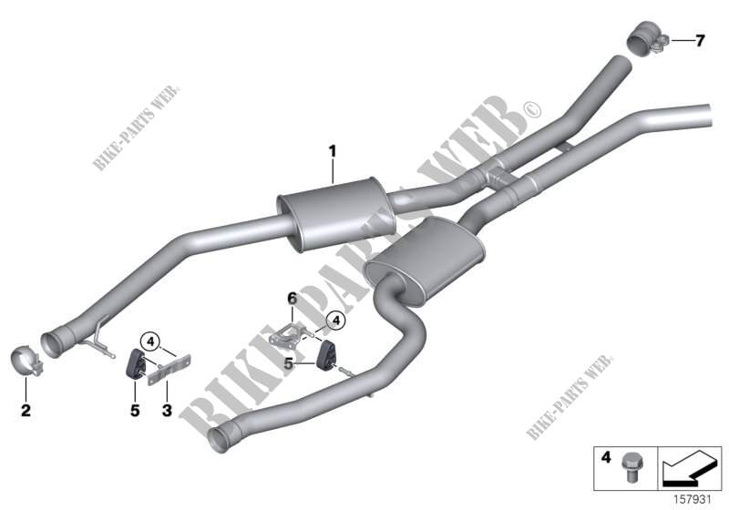 Front silencer for BMW X5 4.8i 2006