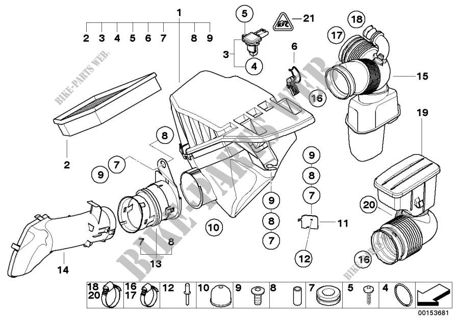 Intake silencer/Filter cartridge/HFM for BMW 523i 2005
