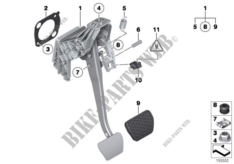 Pedal assembly, automatic transmission for BMW X6 35iX 2014
