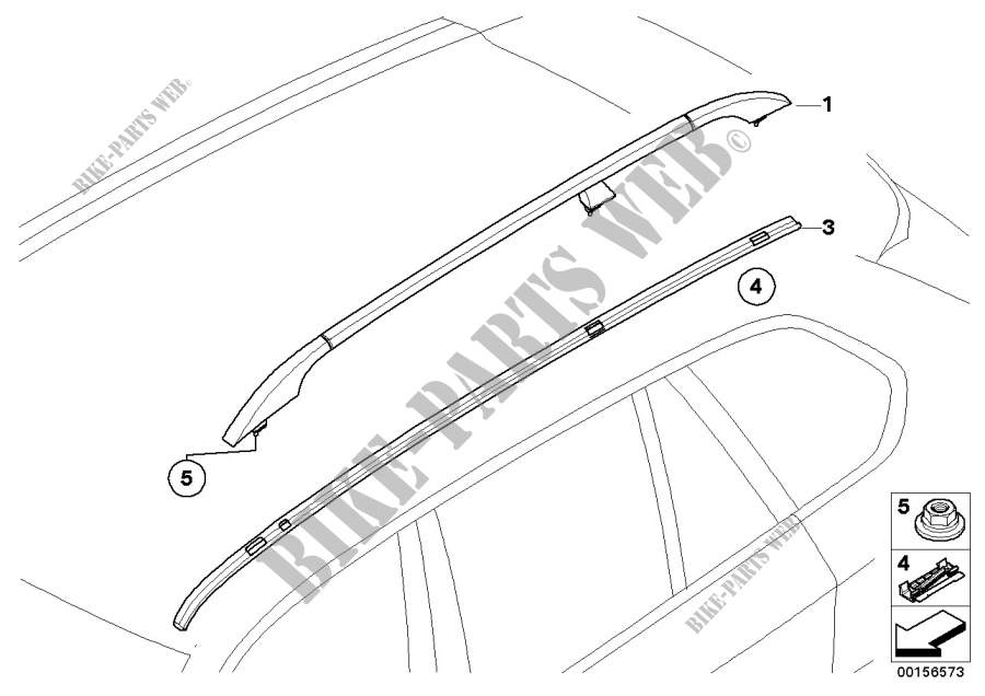 Retrofit, roof rails for BMW X5 M 2008