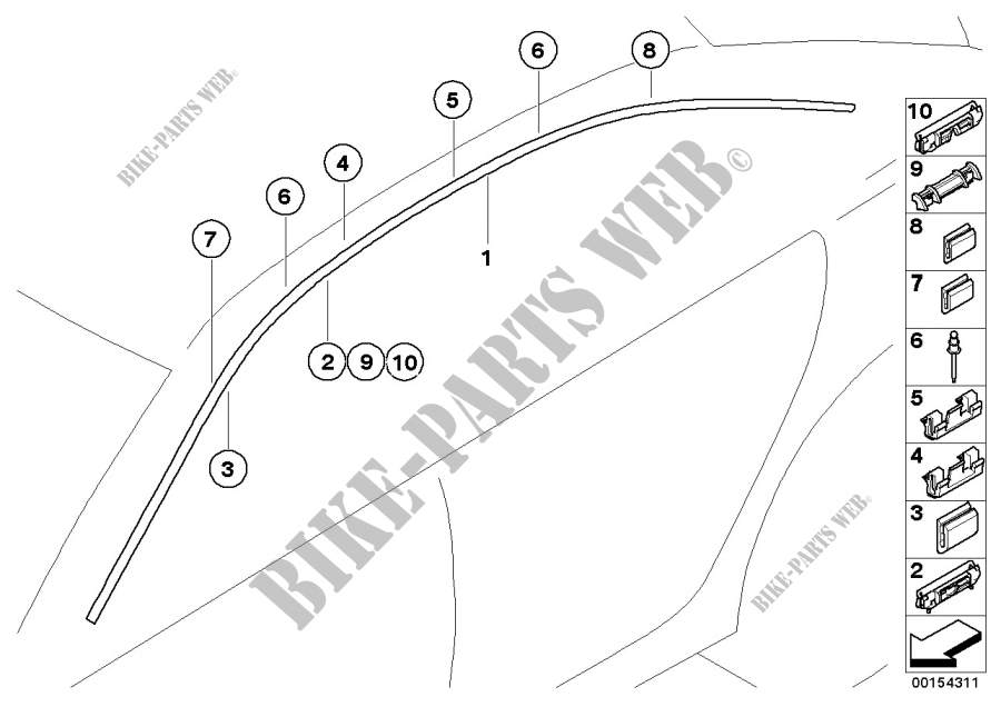 Roof moulding/Roof rail for BMW 760i 2004