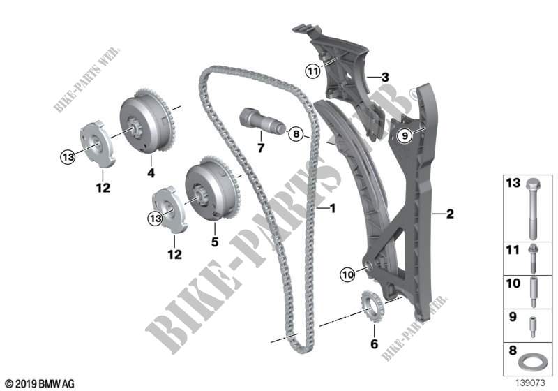 Timing and valve train timing chain for BMW X6 35iX 2014