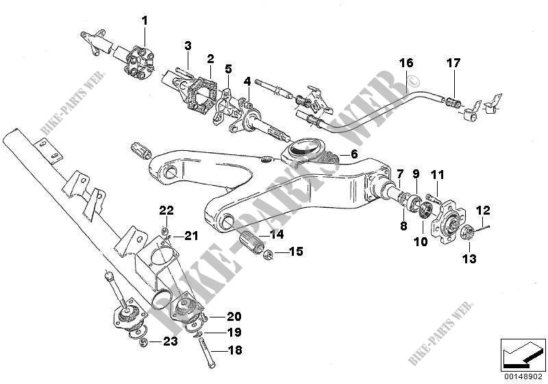 Rear axle with suspension for BMW 700 1960