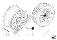 BMW light alloy wheel, V spoke 257 for BMW X6 40iX 2012
