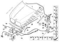 Engine hood/mounting parts for BMW X6 30dX 2009