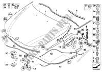 Engine hood/mounting parts for BMW 545i 2002