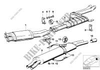 Exhaust assy without catalyst for BMW 745i 1985