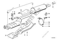 Exhaust system, rear for BMW 735i 1982