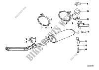 Exhaust system, rear for BMW 325i 1985
