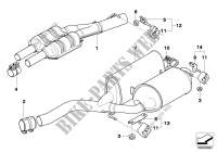 Exhaust system, rear for BMW 735i 2000