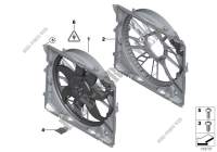 Fan housing, mounting parts for BMW 323i 2008