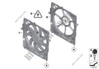 Fan housing, mounting parts for BMW 535i 2009