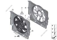 Fan housing, mounting parts for BMW 316d 2009