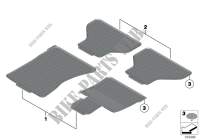 Floor mat, rubber for BMW X5 4.8i 2006