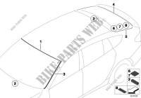 Glazing, mounting parts for BMW 550i 2008