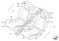 Individual cover, leather, seat, rear for BMW X6 30dX 2007