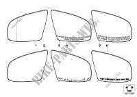 Mirror glass for BMW X5 3.0d 2006