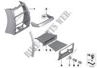 Mounting parts, centre console, rear for BMW 535d 2011