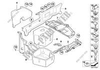 Mounting parts for trunk floor panel for BMW 320i 2005