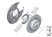 Rear wheel brake / brake disc for BMW 528i 2013