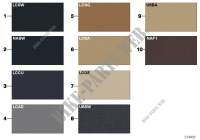 Sample page, cushion colours, leather for BMW 523i 2005