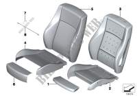 Seat, front, cushion &cover, sports seat for BMW X1 28iX 2009