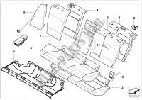 Seat,rear,cushion&cover, through loading for BMW 116i 1.6 2007
