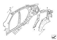 Single components for body side frame for BMW X6 M 2008
