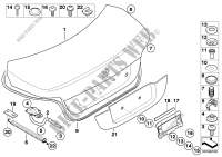 Single components for trunk lid for BMW 520i 2002