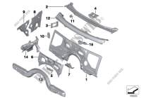 Splash wall parts for BMW 520d 2009