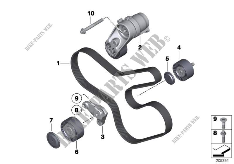 Belt drive alternator/AC/power steering for BMW X6 35iX 2014