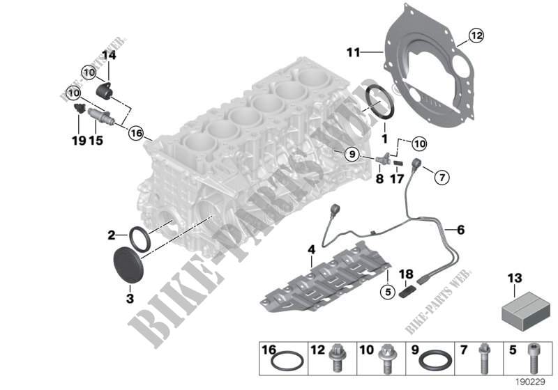 Engine block mounting parts for BMW 525i 2004