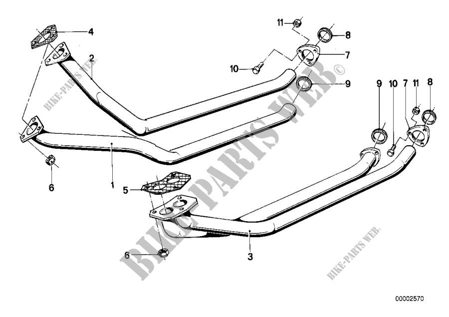 Exhaust pipe front for BMW 728i 1979