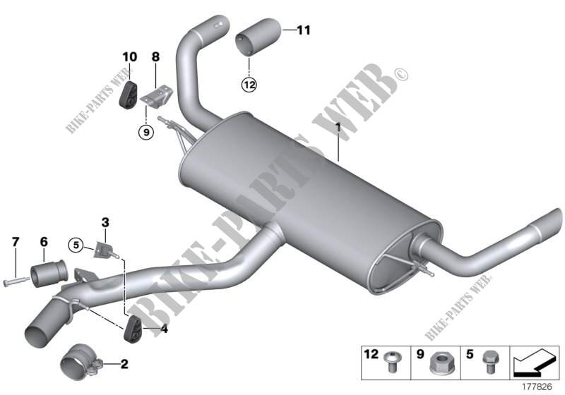 Exhaust system, rear for BMW X6 35dX 2007