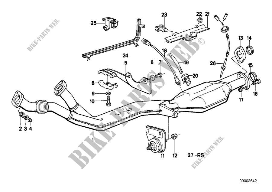 Exhaust system with catalytic converter for BMW 635CSi 1979