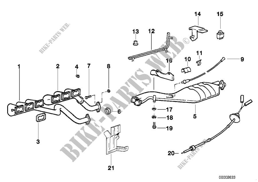 Exhaust system with catalytic converter for BMW M635CSi 1983