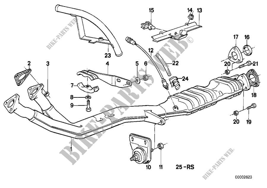 Exhaust system with catalytic converter for BMW 735i 1979