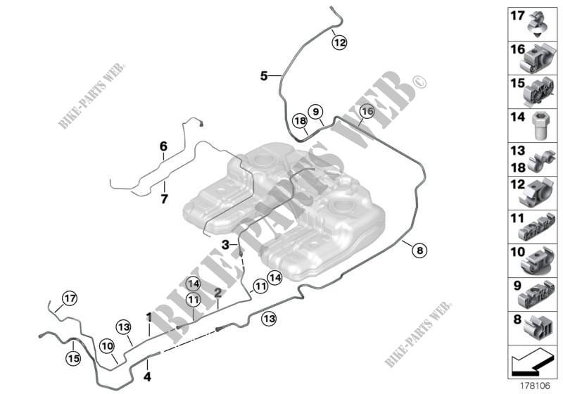 Fuel pipes / Mounting Parts for BMW X6 35iX 2014