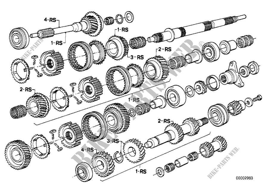 Getrag 265/5 gear wheel set repair kit for BMW 728i 1979