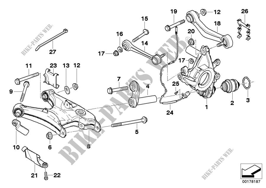 Rear axle support/wheel suspension for BMW 535i 1996