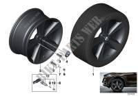 BMW light alloy wheel, spider spoke 128 for BMW X6 35iX 2014