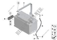 Battery holder and mounting parts for BMW 530d 2011
