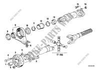 Drive shaft,univ.joint/centre mounting for BMW 324td 1988