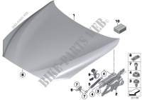 Engine hood/mounting parts for BMW 650iX 4.0 2014