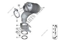 Exhaust manifold with catalyst for BMW M5 2010