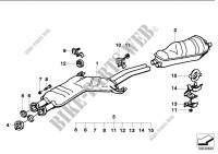 Exhaust system, rear for BMW 530i 1992