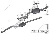 Exhaust system, rear for BMW X1 18d 2009