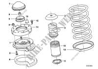 Guide support/spring pad/attaching parts for BMW 735i 1986